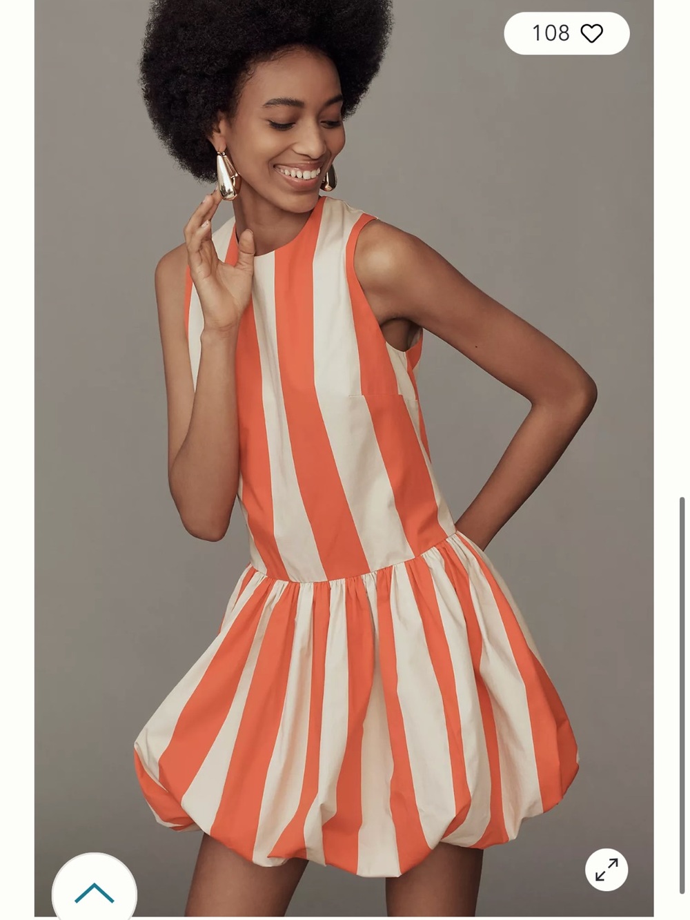 Mare Red and Cream Vertical Stripe Sleeveless Dress